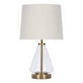 Velmora™ Glass with Brass Base Table Lamp, 18" H