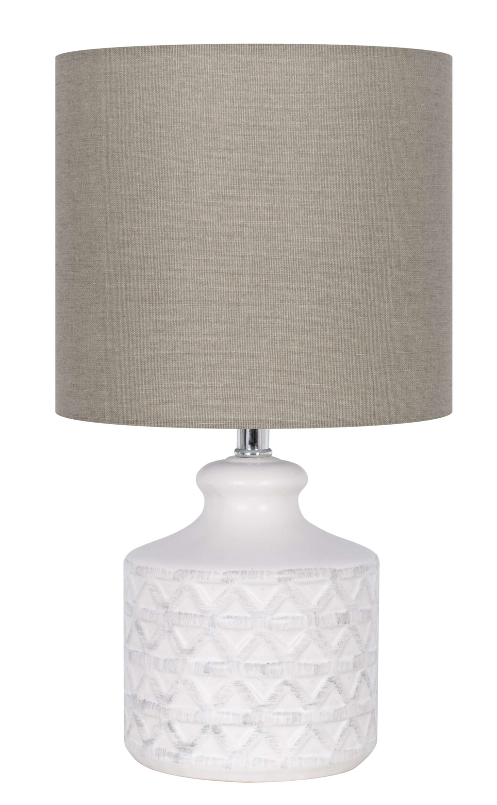 Velmora™ White Ceramic Table Lamp, 15"