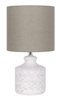 Velmora™ White Ceramic Table Lamp, 15"