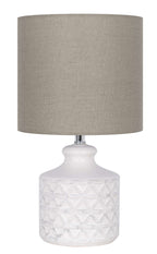 Velmora™ White Ceramic Table Lamp, 15"