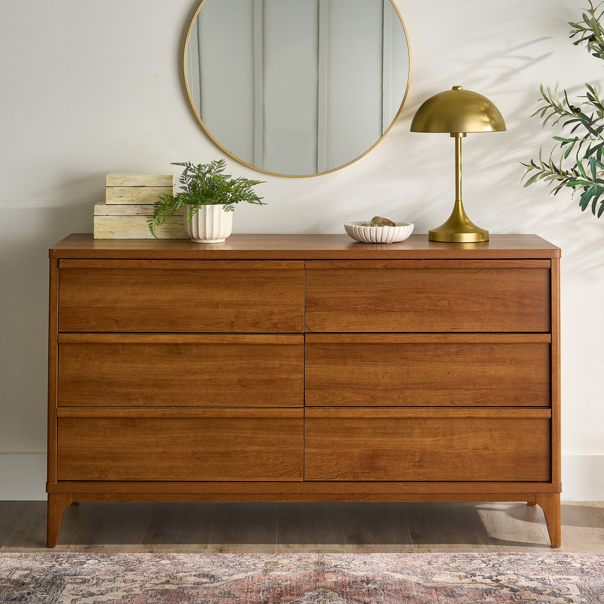 Velmora™ Greyson 6-Drawer Double Dresser, Acorn Finish