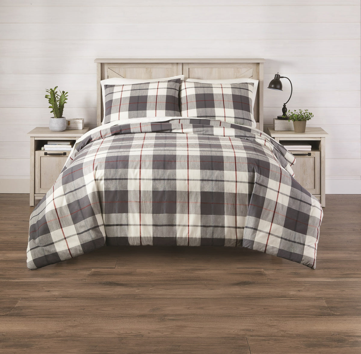 Velmora™ Homestead Plaid 3-piece Comforter Set,Green, Full/Queen