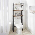 Velmora™ Jace 3-Shelf Over-the-Toilet Storage Shelf, Black Frame with Oak Shelves