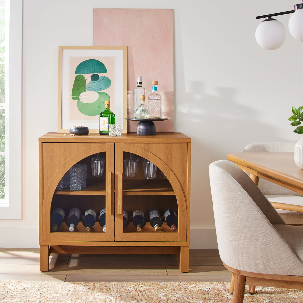 Velmora™ Juliet Arch Door Kitchen Console, Black Finish