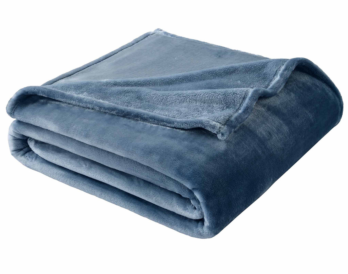 Velmora™ Silver Luxury Velvet Plush Blanket, King Bedding