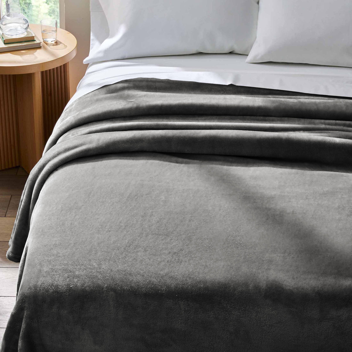 Velmora™ Silver Luxury Velvet Plush Blanket, King Bedding