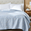 Velmora™ Floral Matelassé Quilt, King, Blue Bedding
