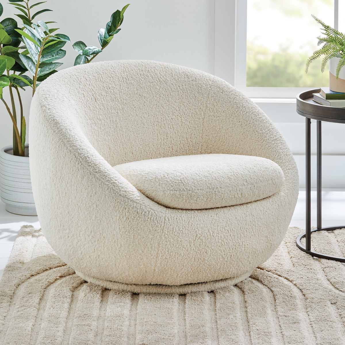 Velmora™ Mira Swivel Accent Chair, Cream