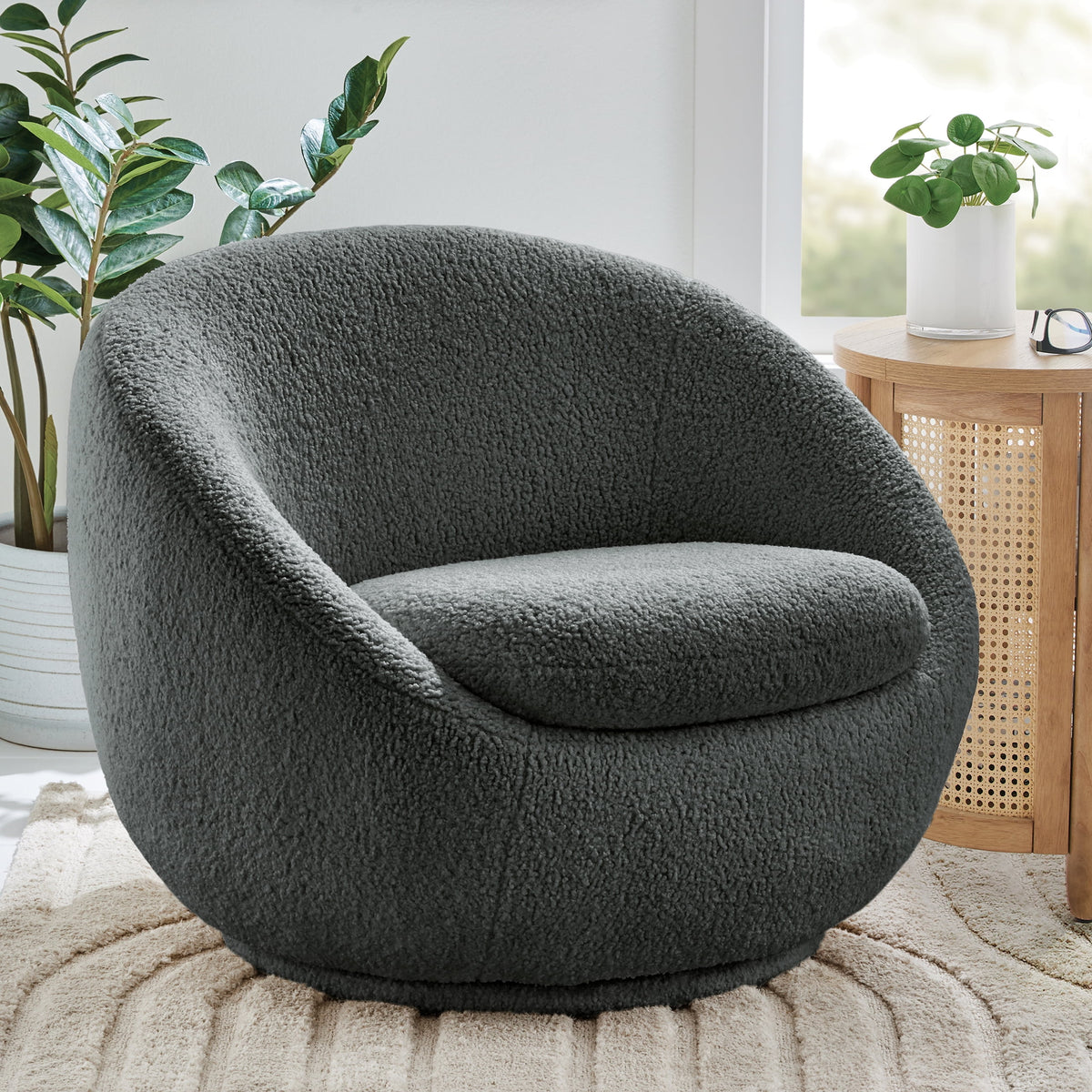 Velmora™ Mira Swivel Accent Chair, Cream