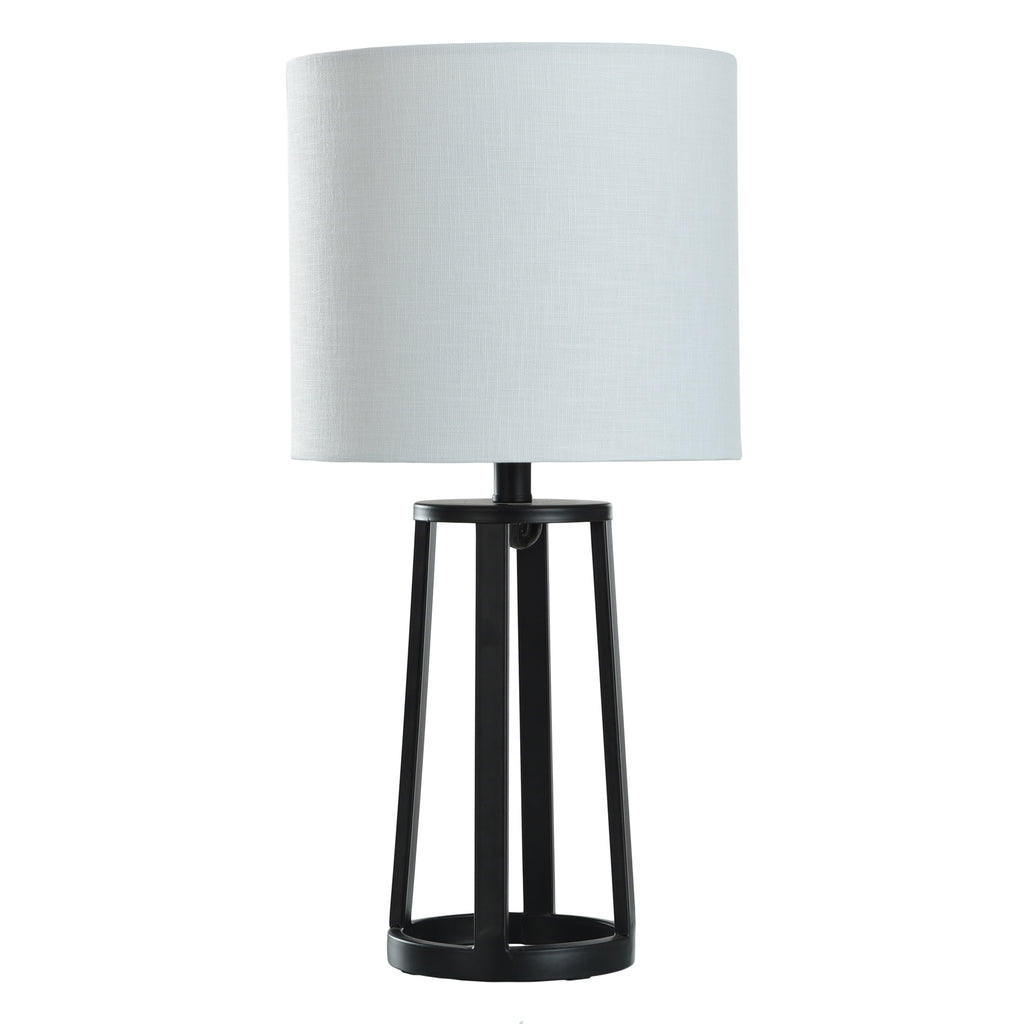 Velmora™ Modern Matte Black Table Lamp with Classic Drum Shade