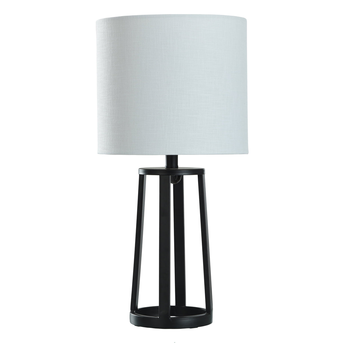 Velmora™ Modern Matte Black Table Lamp with Classic Drum Shade