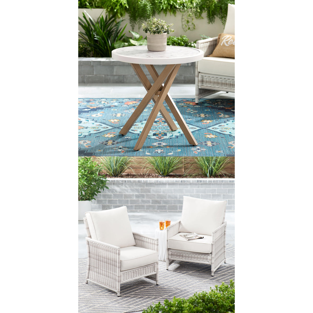 Velmora™ Paige 3-Piece Outdoor Wicker Bistro Set, White