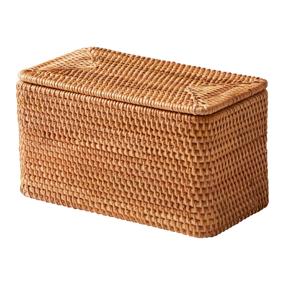 Velmora™ Brown Rattan Organizer Basket with Lid