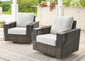 Velmora™ Rockport Club Swivel Chairs, Brown, 2 Pack