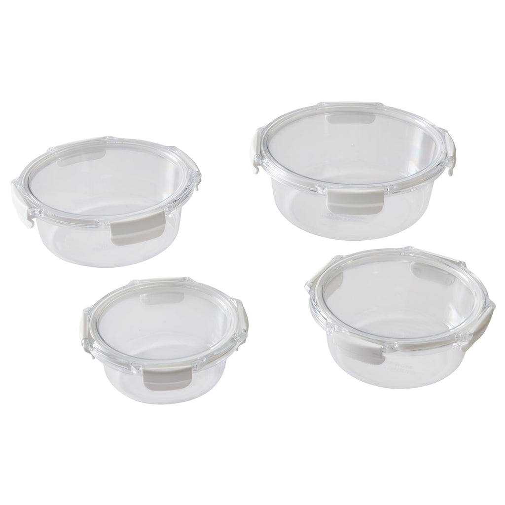 Velmora™ Round Tritan Food Storage Container with Tritan Lid. Set of 4, 8 Pieces