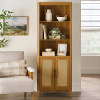Velmora™ Springwood Bookcase with Doors, Light Honey Finish