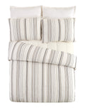Velmora™ Ticking Stripe Cotton Quilt, Off-White, Full/Queen, All Ages