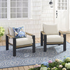 Velmora™ Ventura 2-Piece Outdoor Wicker Chat Chair, Beige