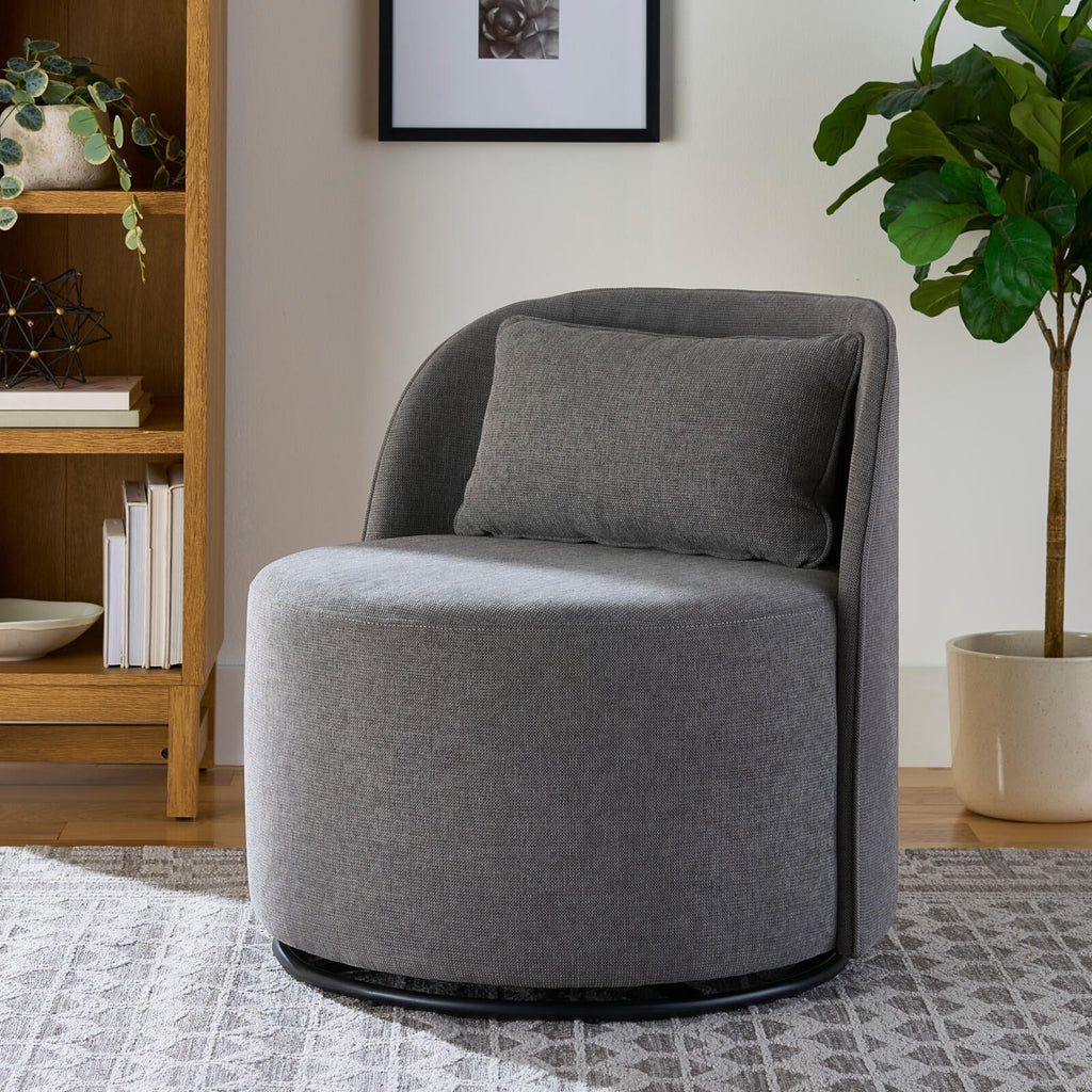 Velmora™ Juliet Modern Arch Swivel Accent Chair, Gray