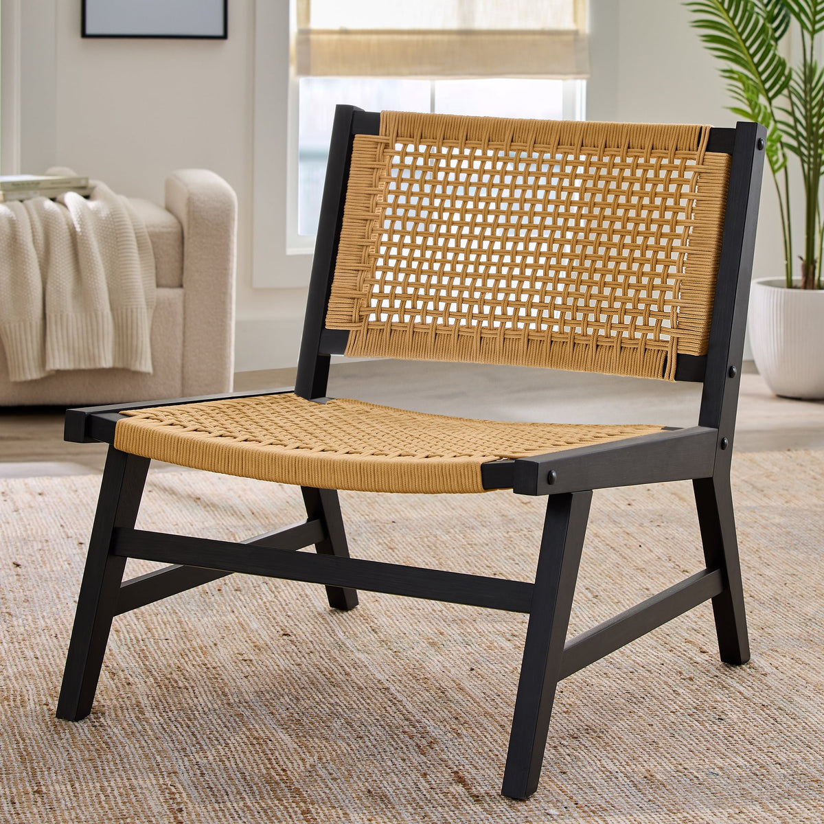 Velmora™ Vista Woven Accent Chair, Light Honey