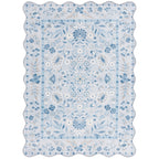 Velmora™ Blue Persian Faux Fur Scalloped Indoor Area Rug, 4 ft x 5 ft 6 in