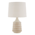 Velmora™ 17 in Reactive Glaze Ceramic Table Lamp with White Fabric Shade
