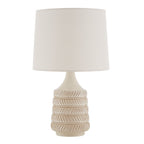 Velmora™ 17 in Reactive Glaze Ceramic Table Lamp with White Fabric Shade