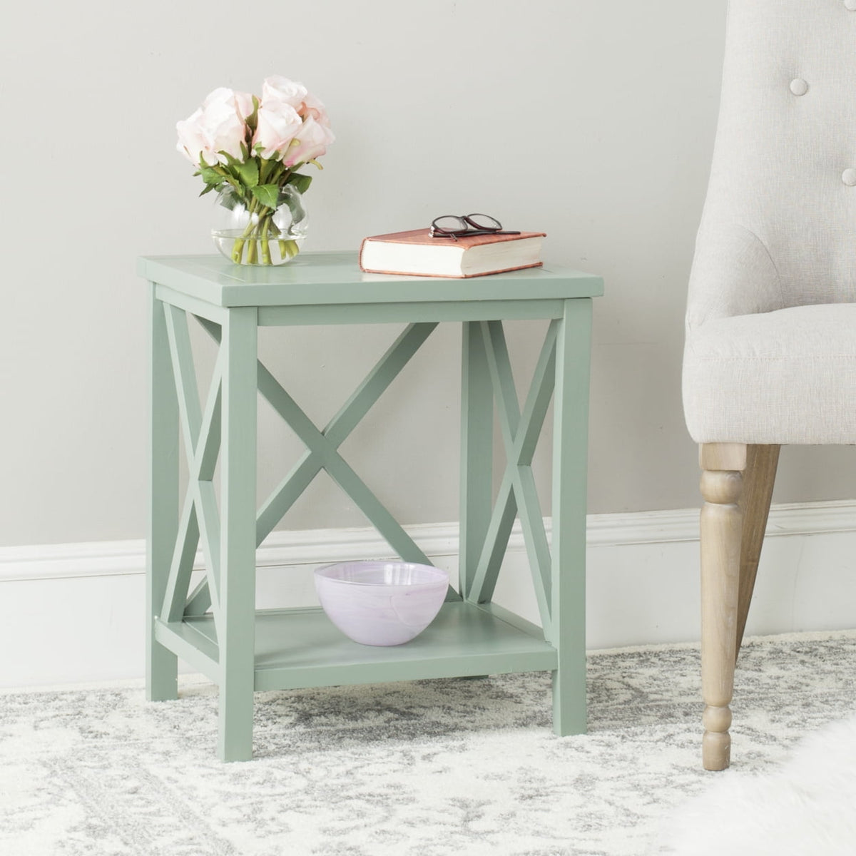 Velmora™ Candence Cross Back End Table Black