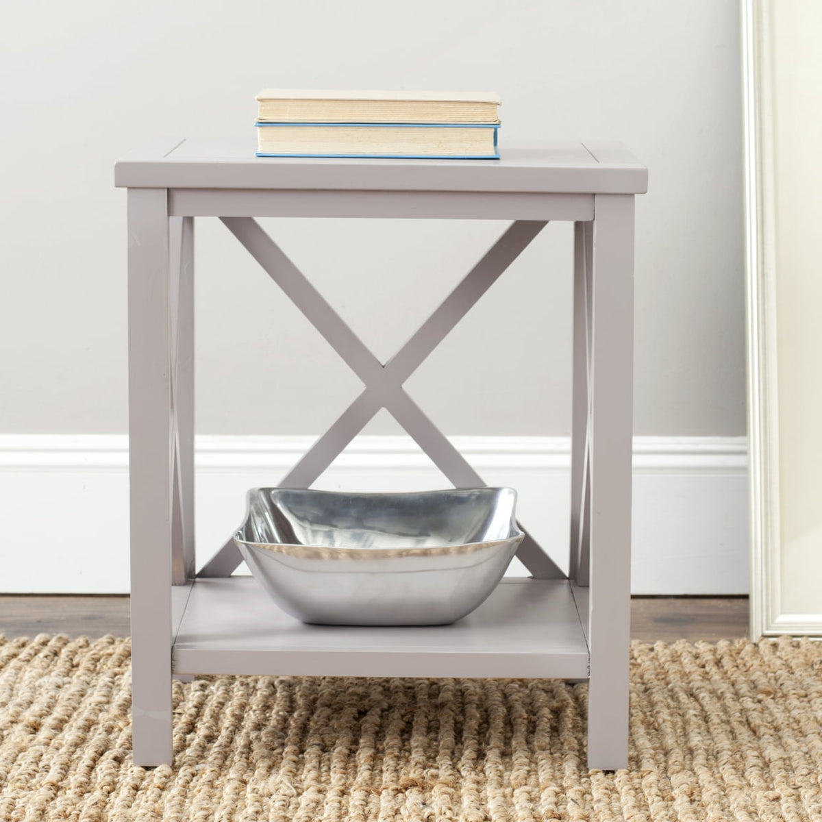 Velmora™ Candence Cross Back End Table Grey