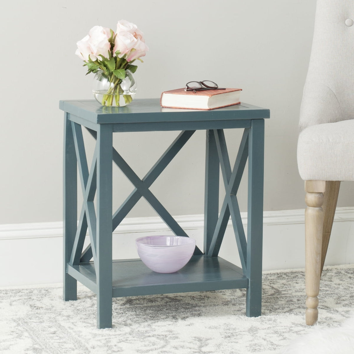 Velmora™ Candence Cross Back End Table Black
