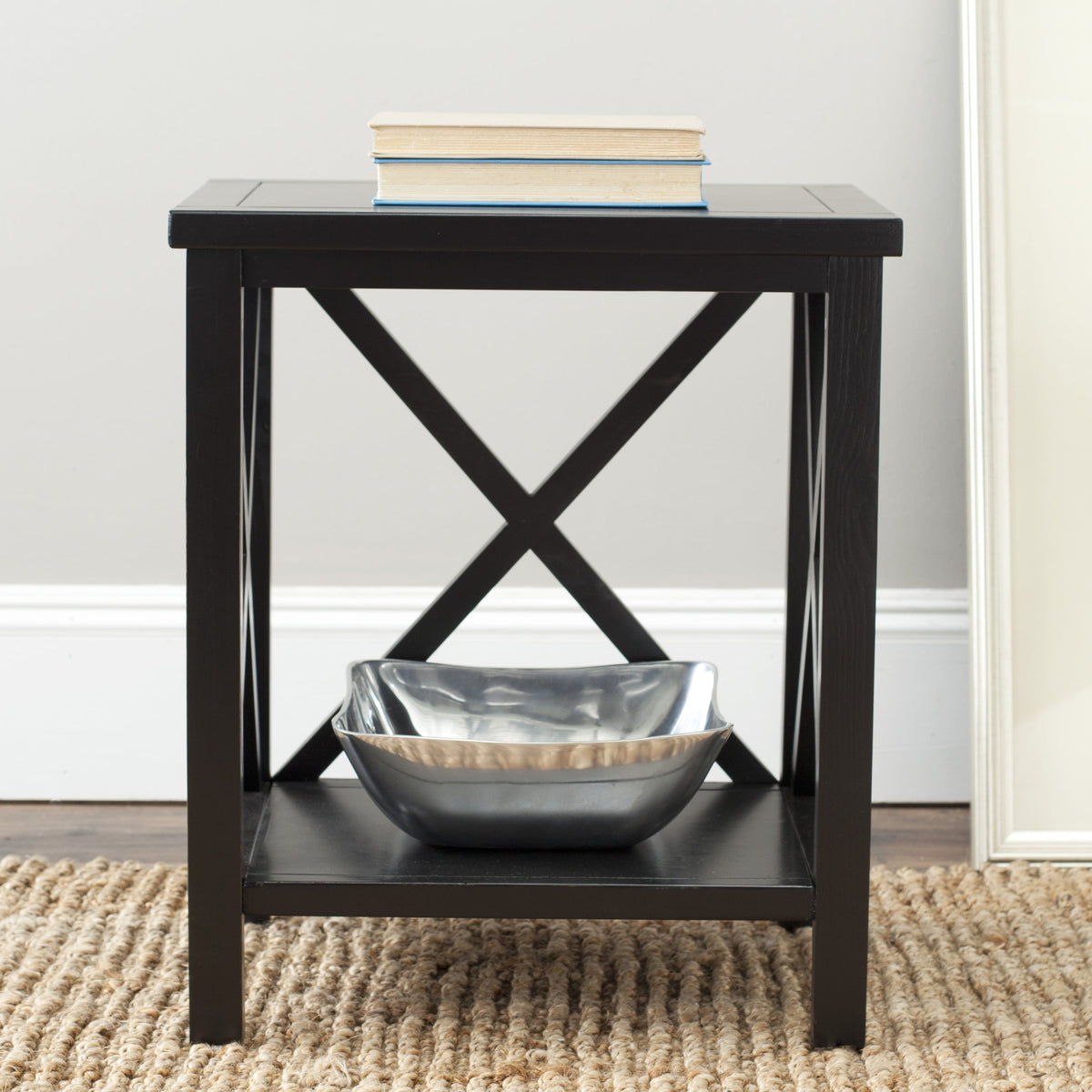 Velmora™ Candence Nautical Cross Back End Table, Dusty Green