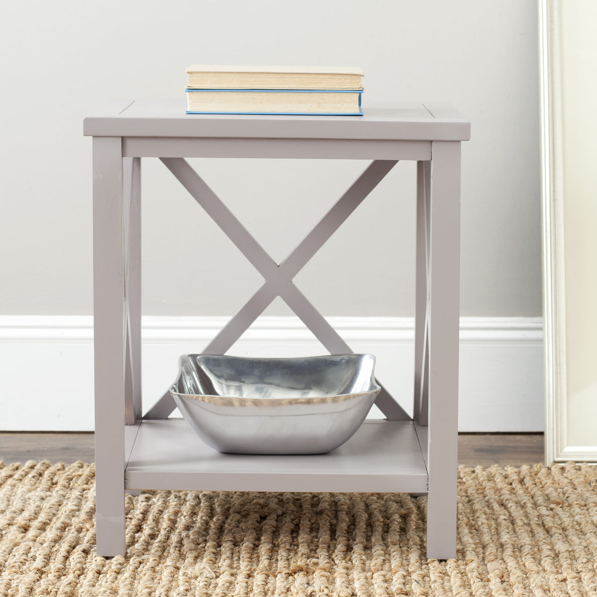 Velmora™ Candence Nautical Cross Back End Table, Dusty Green