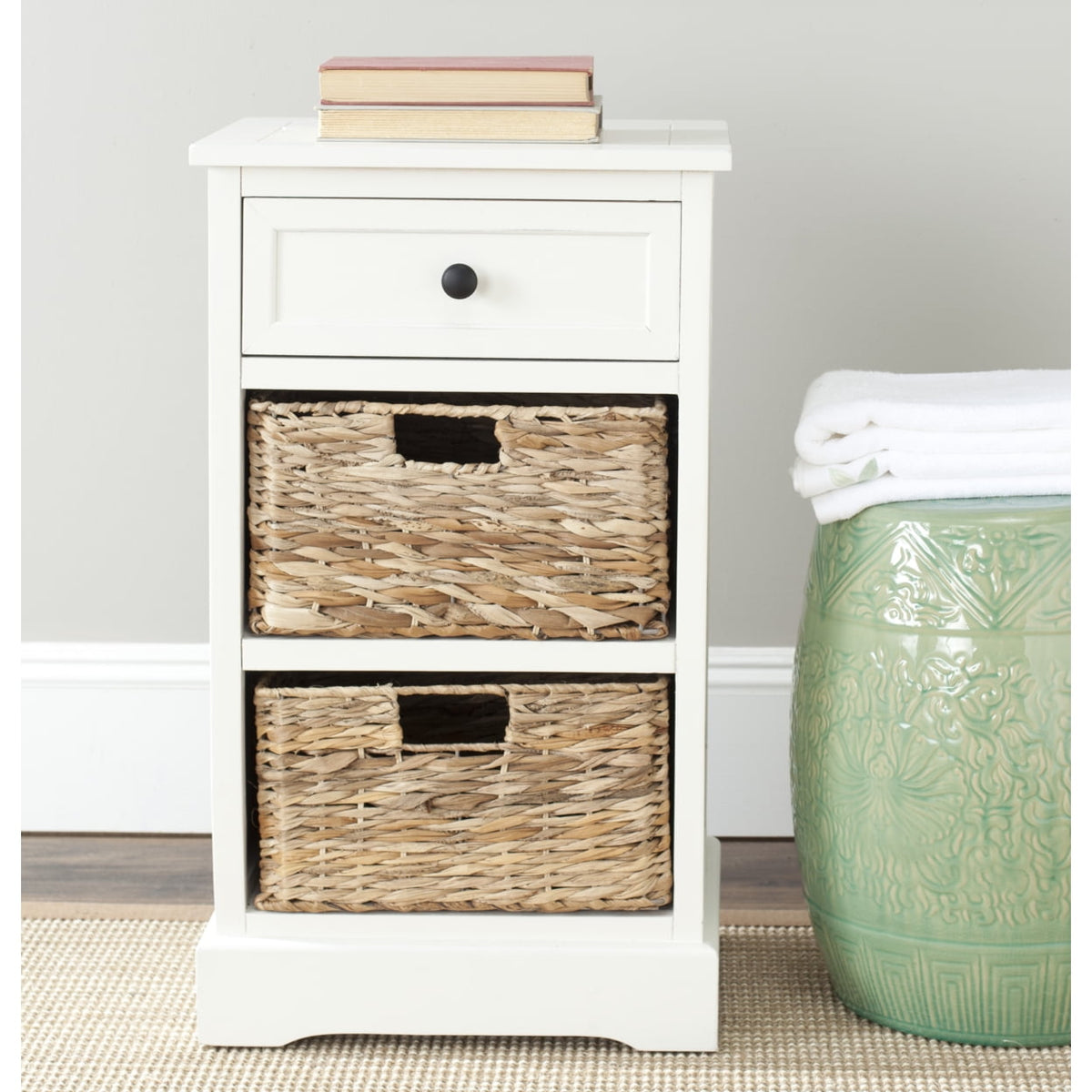 Velmora™ Carrie Side Storage Side Table Distressed Cream
