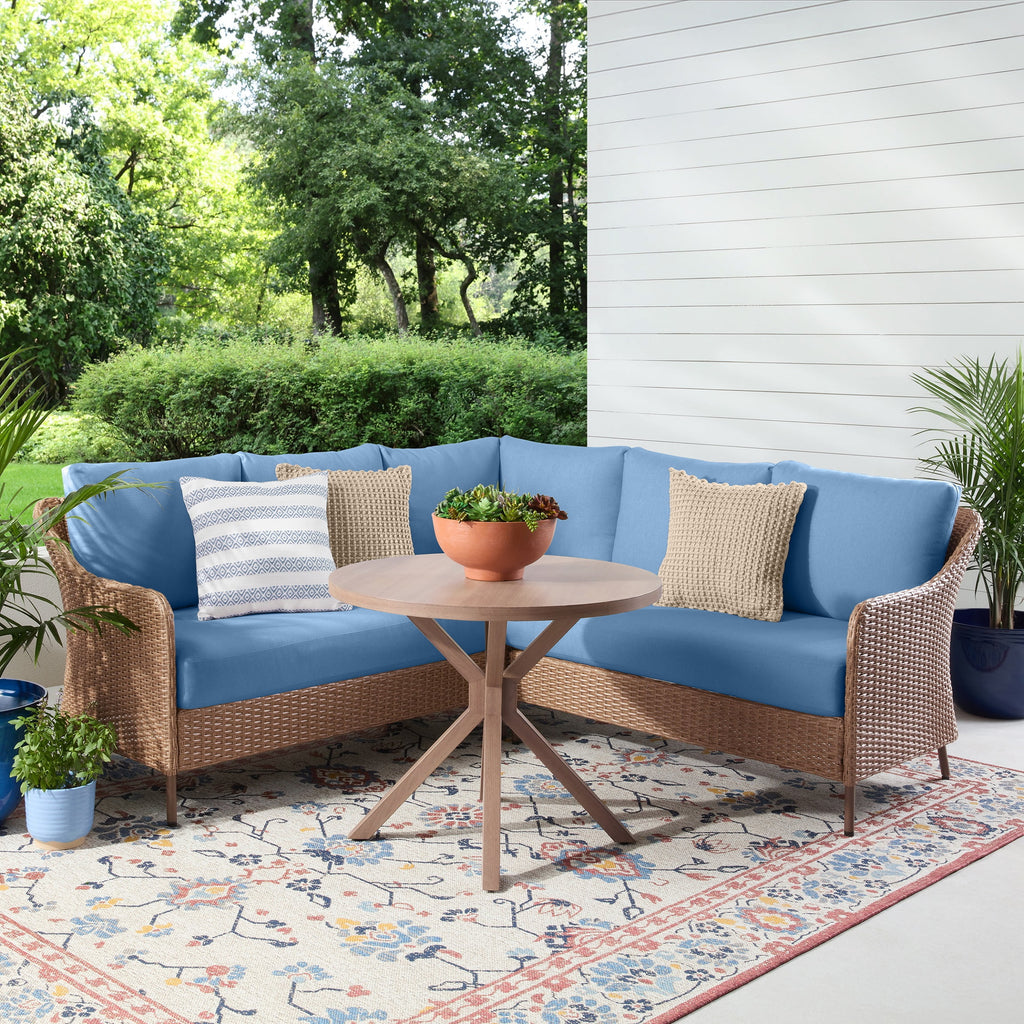 Velmora™ Chelsea Outdoor Patio 4-Piece Sectional Dining Set, Blue