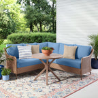 Velmora™ Chelsea Outdoor Patio 4-Piece Sectional Dining Set, Blue