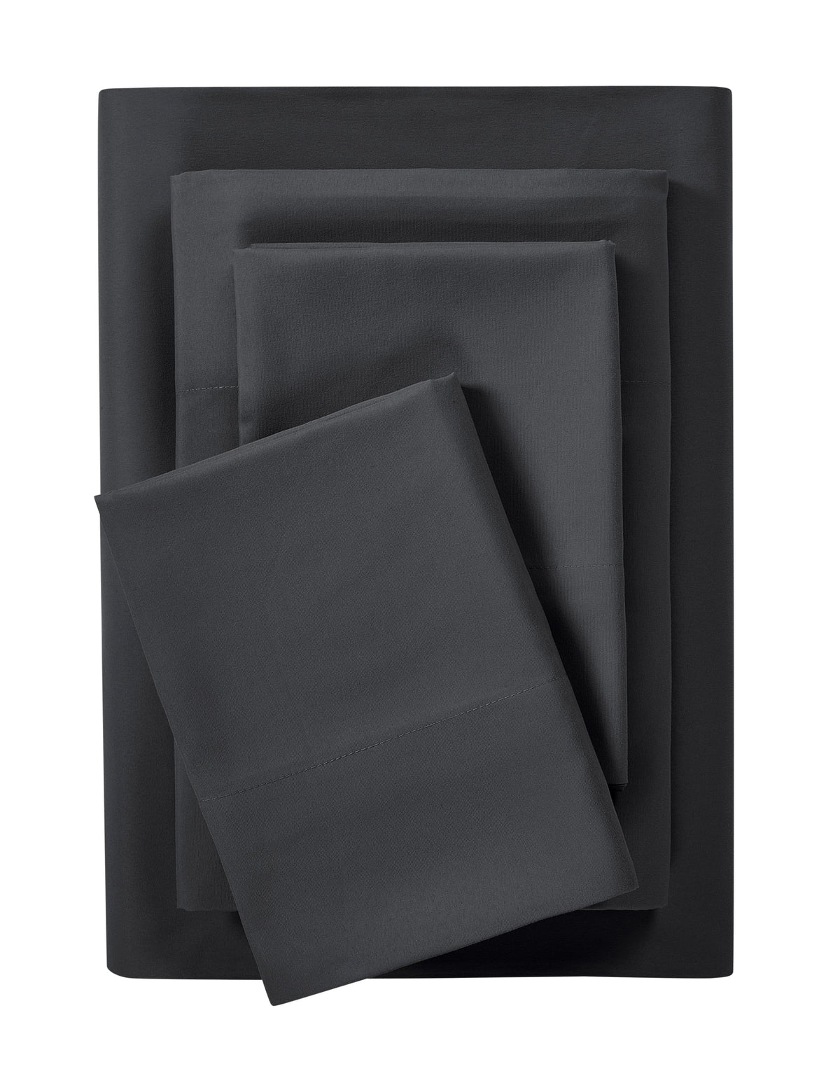 Velmora™ Comfort Chill Microfiber Bed Sheet Set, Queen, Rich Black, 4 Piece