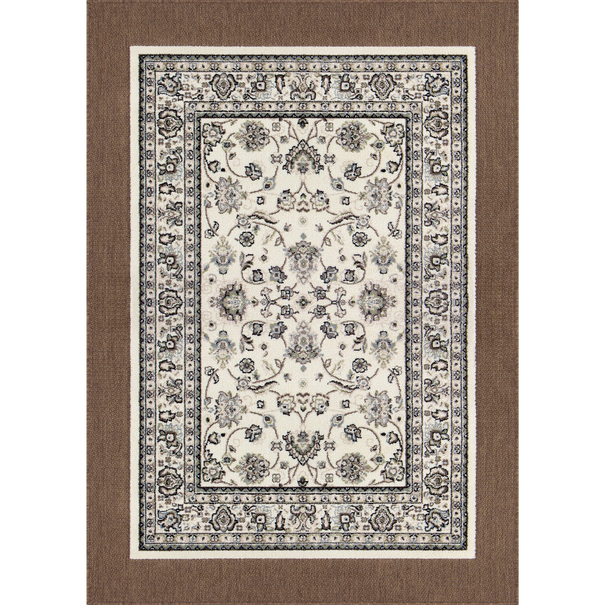 Velmora™ Cream Kashan Persian Faux Layered Indoor Area Rug, 5 ft x 7 ft