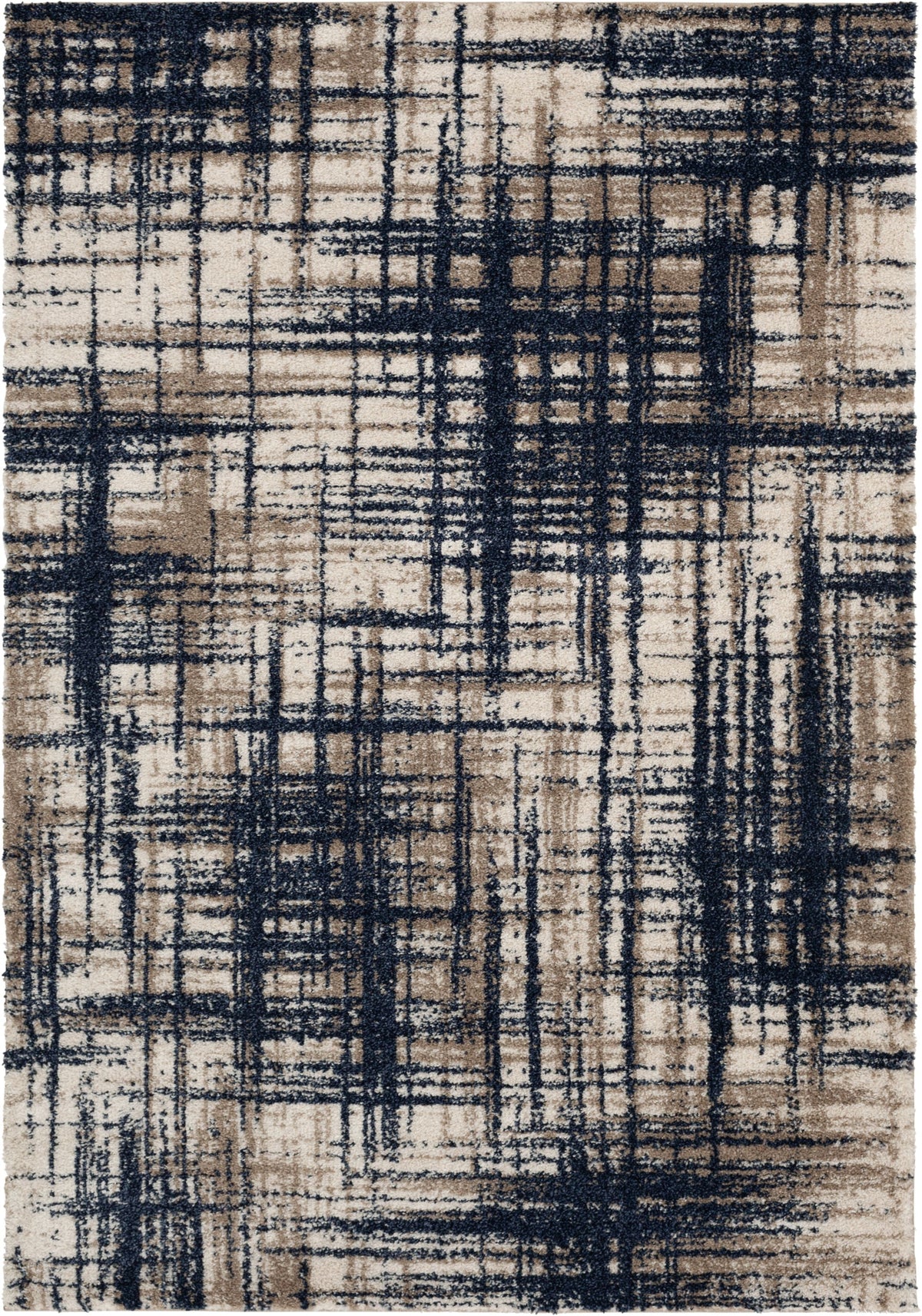 Velmora™ Crosshatch Shag Indoor Area Rug, Navy, 5 ft x 7 ft