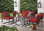Velmora™ Dashwood 4-Piece Outdoor Patio Conversation Set, Seats 4, Red