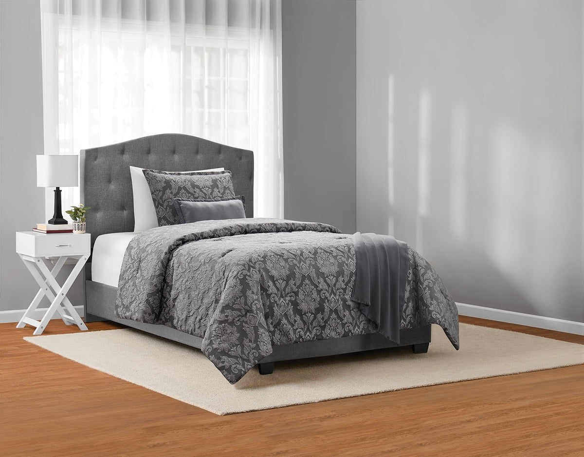 Velmora™ King Comforter Set, 5-Piece, All-Season, Black Cozy Plush