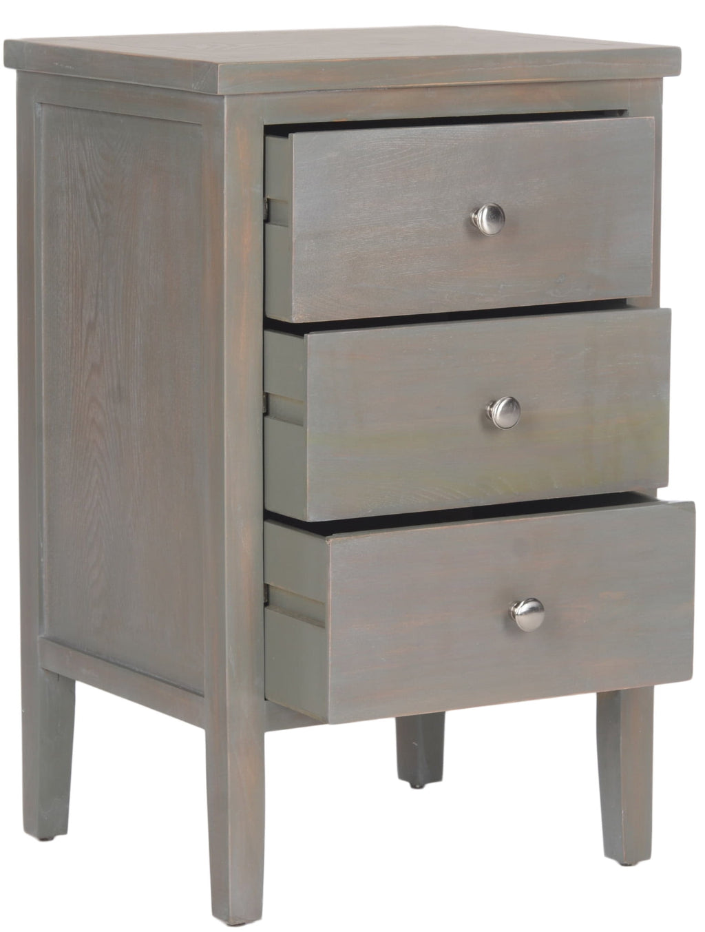 Velmora™ Deniz Classic End Table with 3 Storage Drawers, French Grey