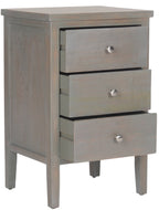 Velmora™ Deniz Classic End Table with 3 Storage Drawers, French Grey
