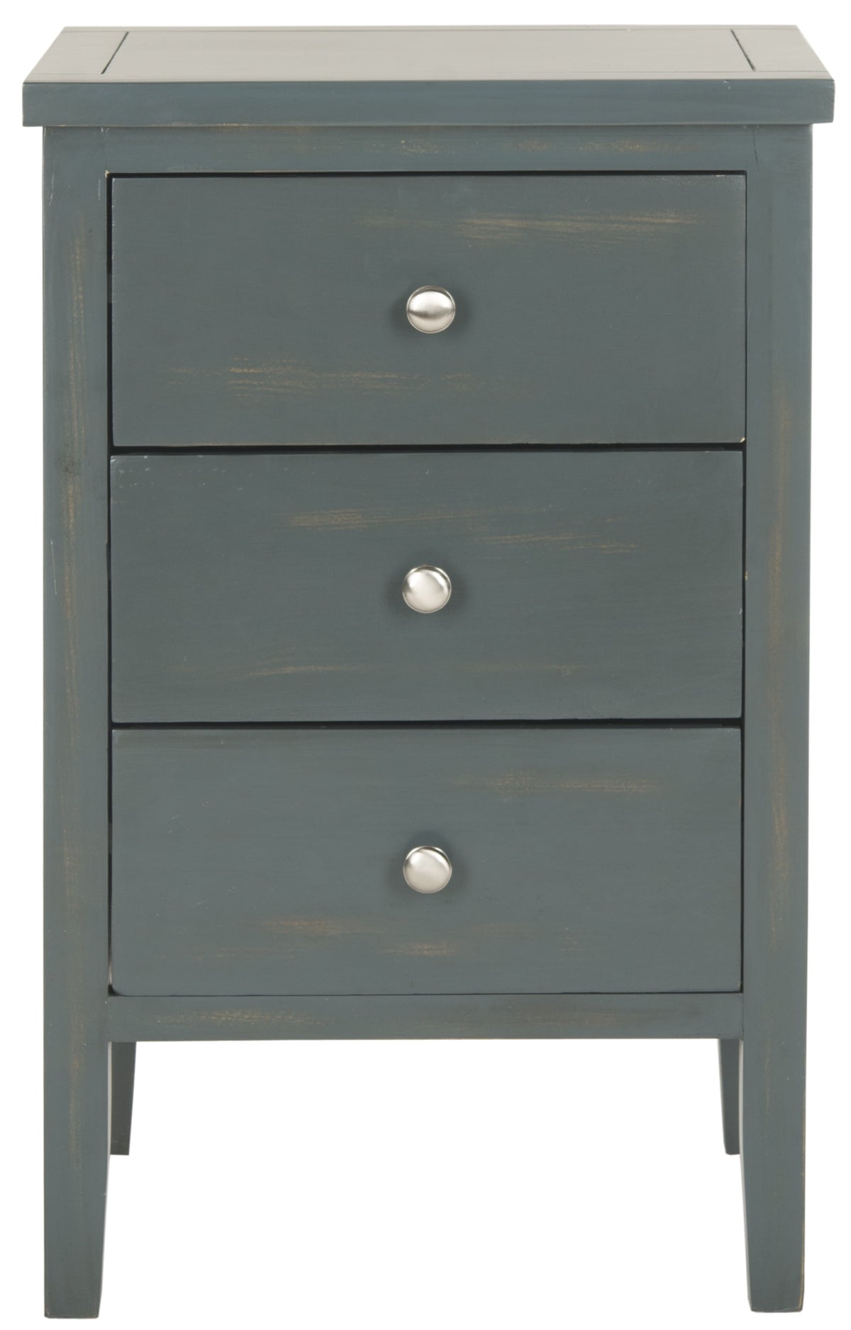 Velmora™ Deniz Classic End Table with 3 Storage Drawers, Steel Teal