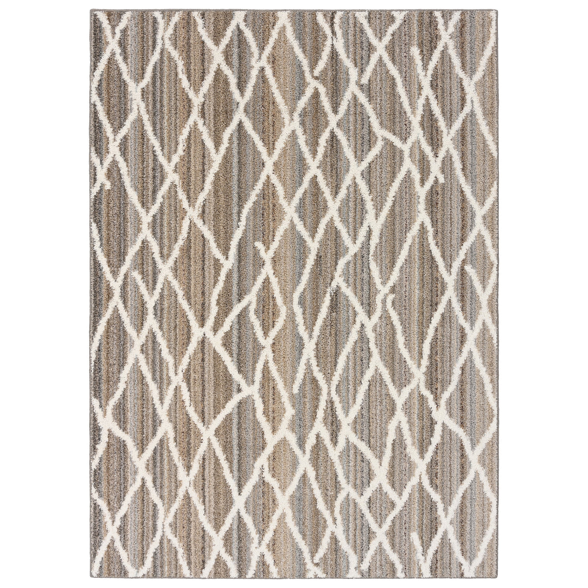 Velmora™ Diamond Stripe Earth Tone/White Indoor Area Rug, 5 ft x 7 ft
