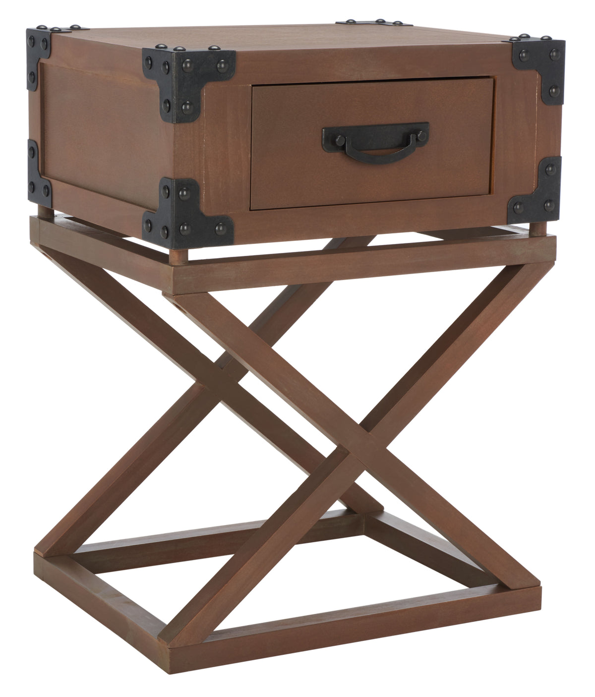Velmora™ Dunstan Rustic Accent Table With Storage Drawer, Washed Natural Pine
