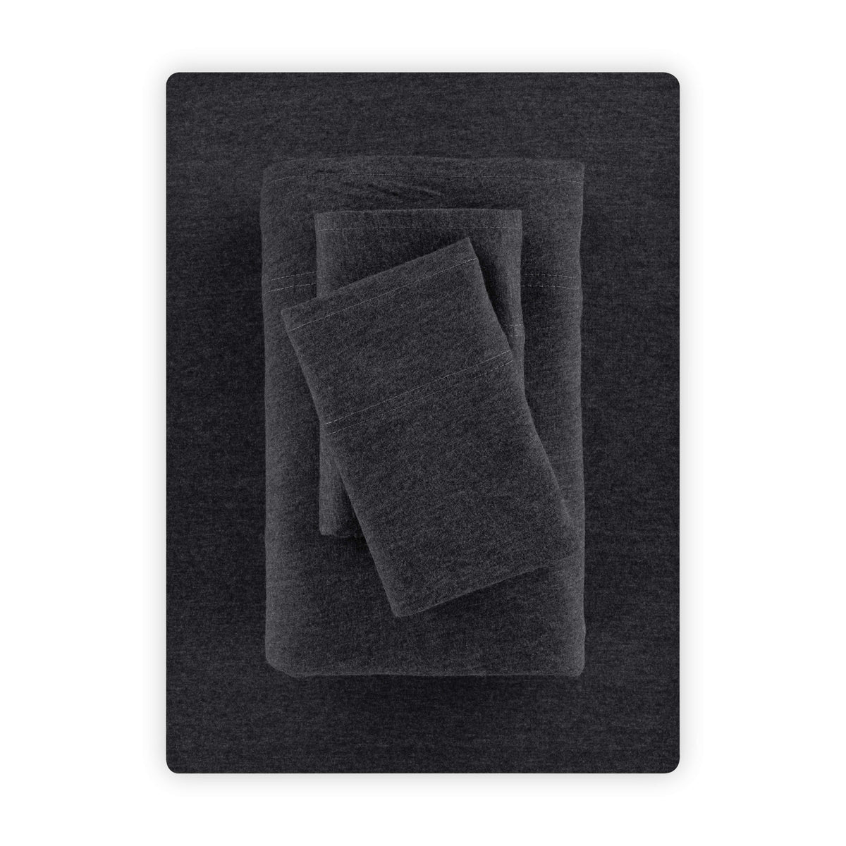 Velmora™ Cotton Rich Extra Soft Jersey Bed Sheet Set, Queen, Charcoal, 4 Pieces