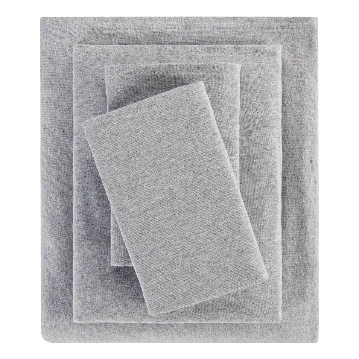 Velmora™ Cotton Rich Extra Soft Jersey Bed Sheet Set, Queen, Charcoal, 4 Pieces