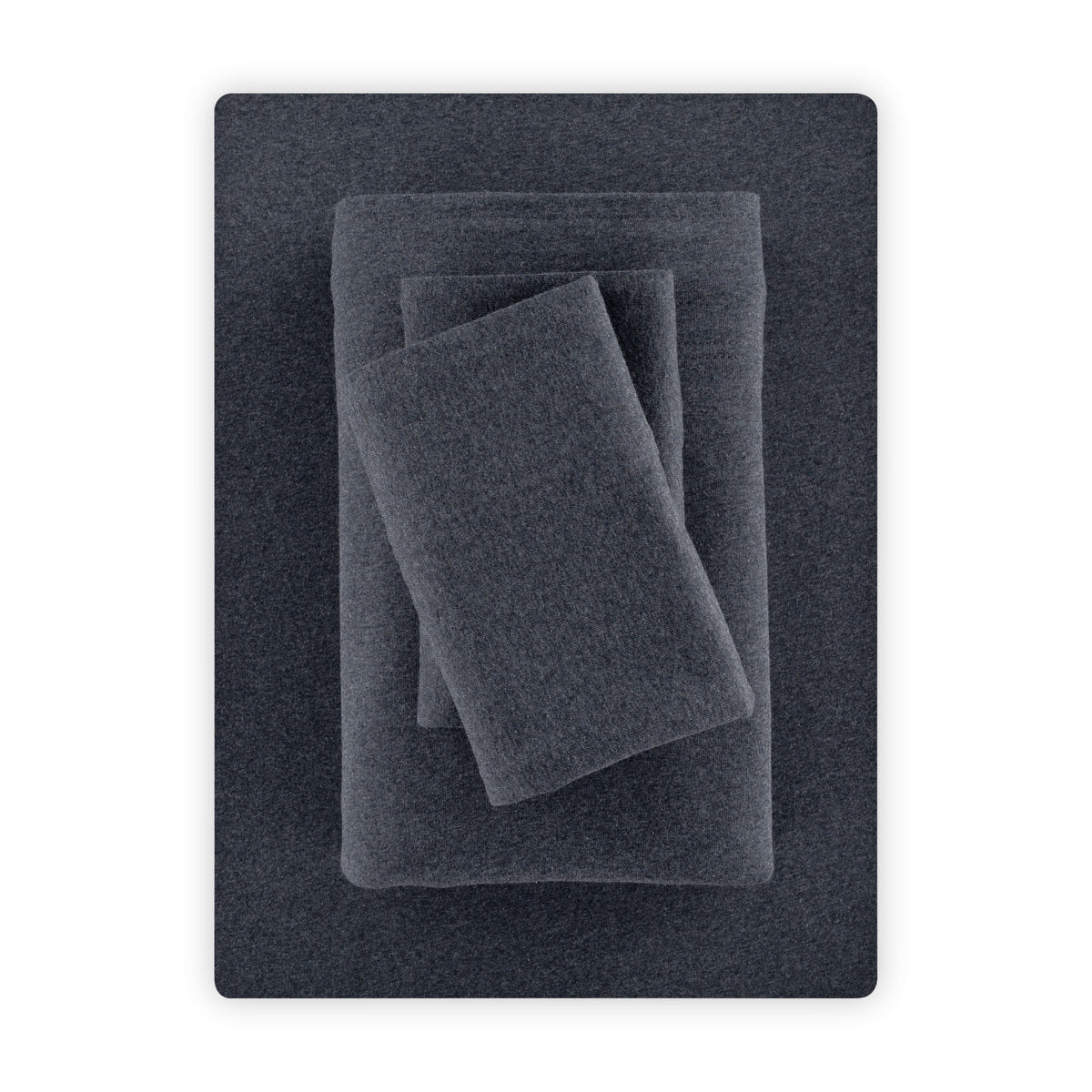 Velmora™ Cotton Rich Extra Soft Jersey Bed Sheet Set, Queen, Charcoal, 4 Pieces