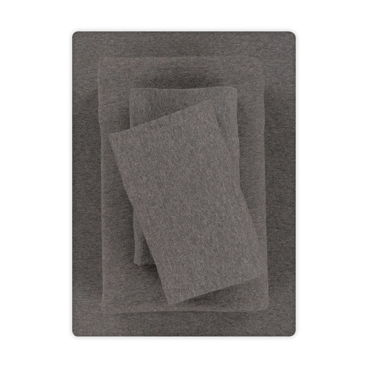 Velmora™ Cotton Rich Extra Soft Jersey Bed Sheet Set, Queen, Charcoal, 4 Pieces