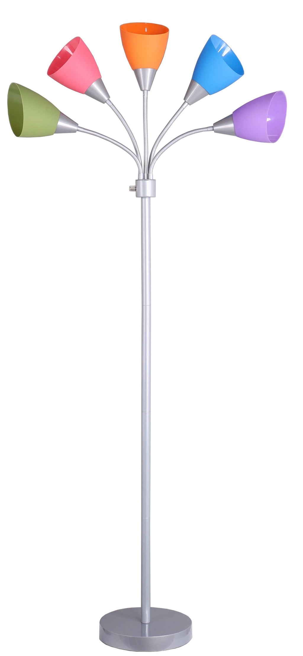 Velmora™ 5-Light Multi-Color Floor Lamp, Silver Finish